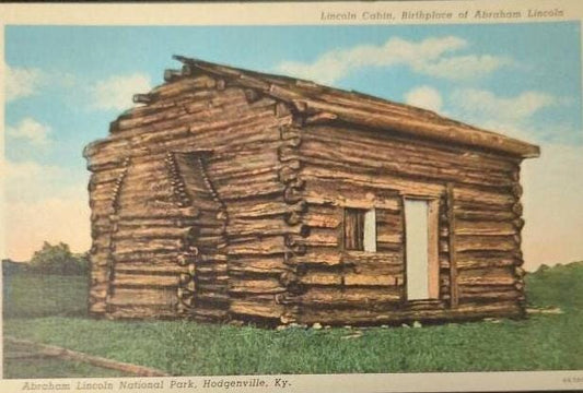 Lincoln Cabin  at Abraham Lincoln National Park - Vintage Postcard