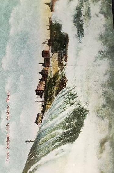 Lower Spokane Falls, Spokane, Washington Vintage 1950s-1960s Postcard