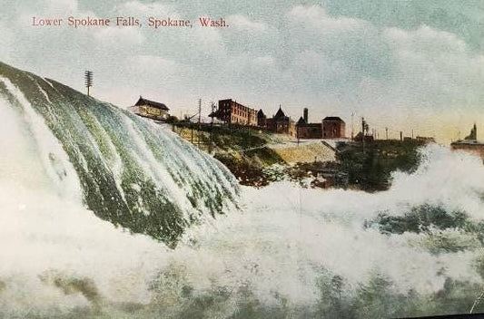 Lower Spokane Falls, Spokane, Washington Vintage 1950s-1960s Postcard