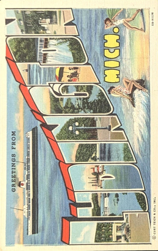 Greetings from Ludington, Michigan - Digital Print Download