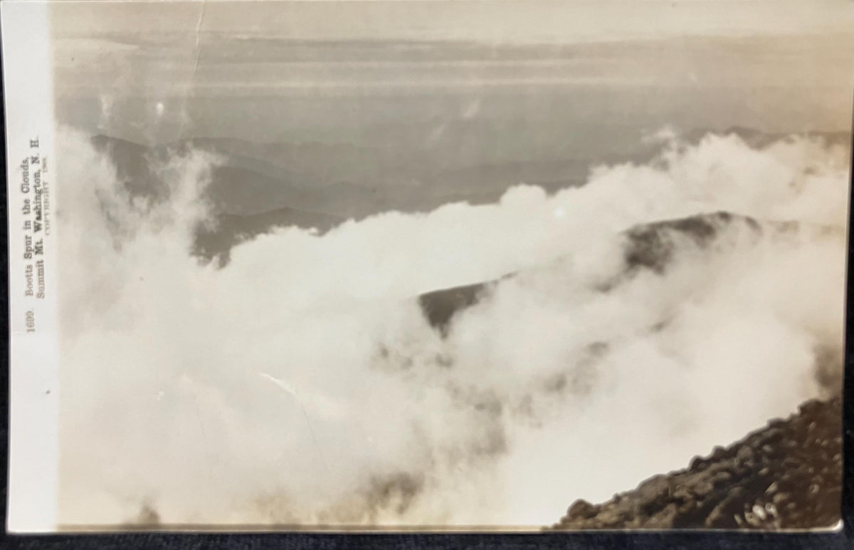 RPPC - Bootts Spur in the Clouds, Summit Mt. Washington, New Hampshire - Copyright 1908 - Vintage Po