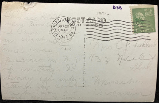 RPPC - Just arrived in New York, 1944 - The Wonder City - Vintage Postcard