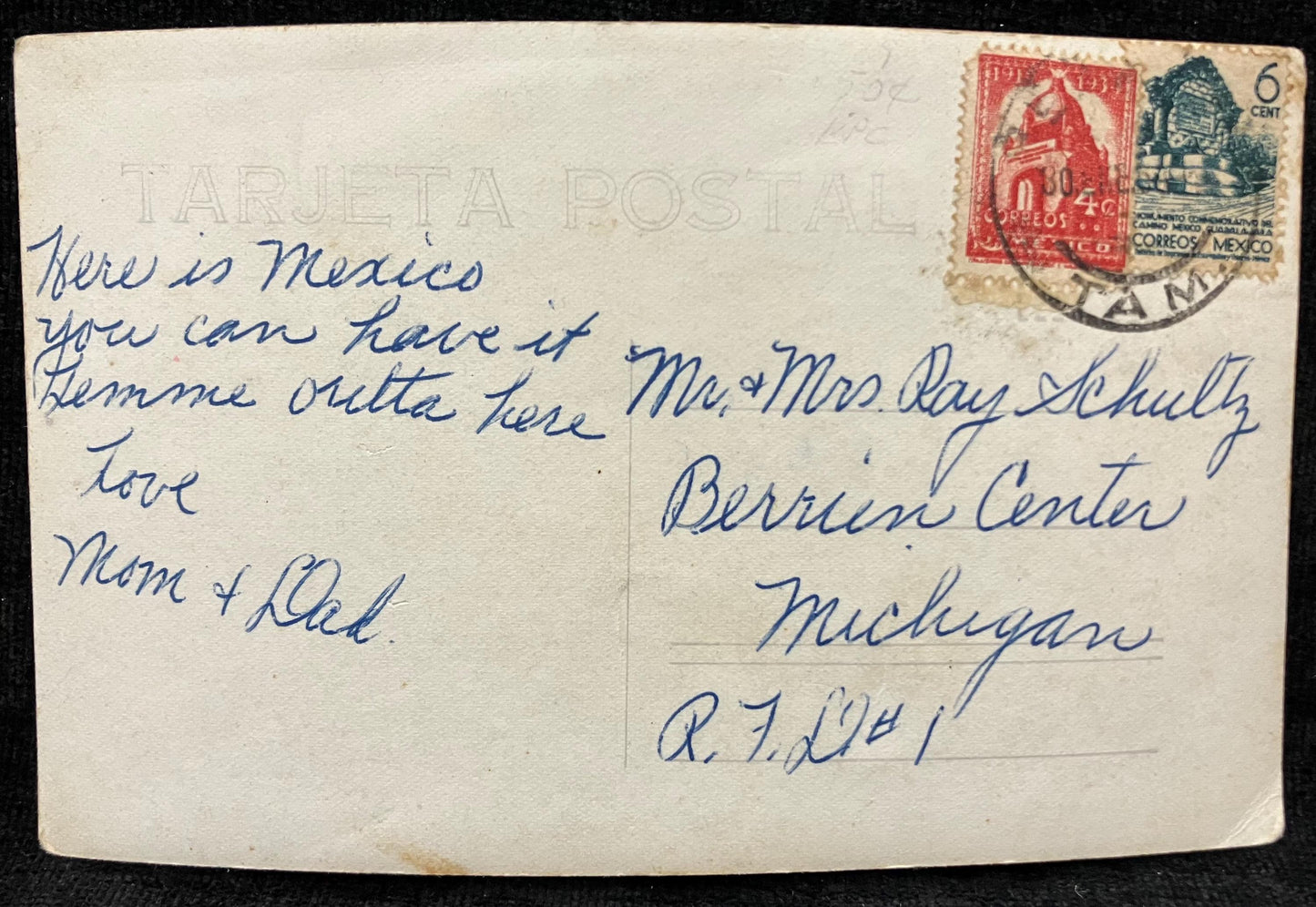 RPPC - Desentis Jr. Taxco Gro. - Mexican stamps - Vintage Mexico Postcard
