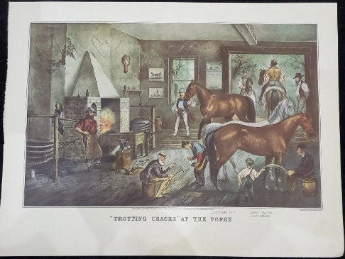 Two Double Sided Horse Prints - Currier & Ives - Set Sold as Frame-able Art Prints - Horse lovers Art Prints - quality paper