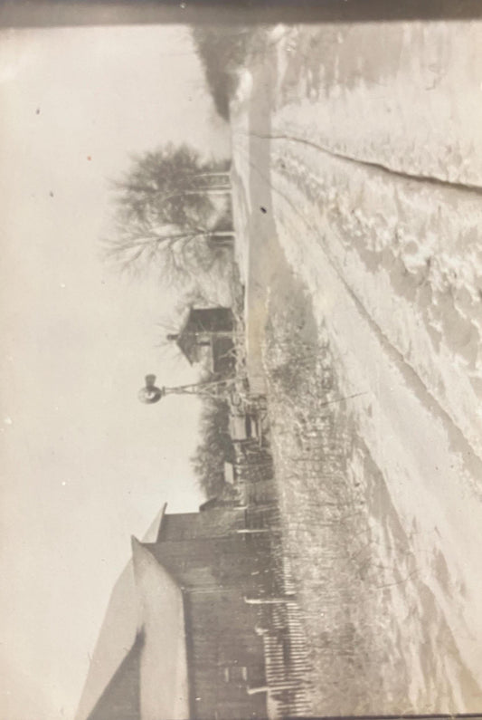 RPPC - Michigan Country Road, March 13, 1911 - Farm House with Windmill and Barns - Fresh Fallen Snow -  Country Scene - Real Photo Postcard