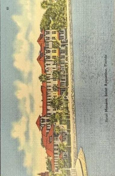Hotel Monson, Saint Augustine, Florida - Vintage Linen Postcard