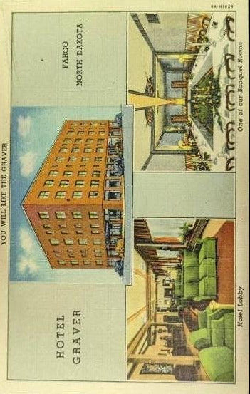 Hotel Graver, Fargo, North Dakota - Postcard 1940s