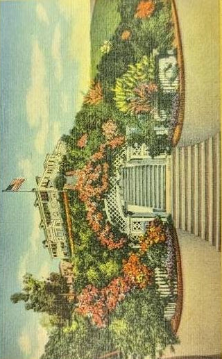 The Wrigley Residence on Mt. Ada, Avalon, Santa Catalina, California - Linen Postcard 1940s (Used)