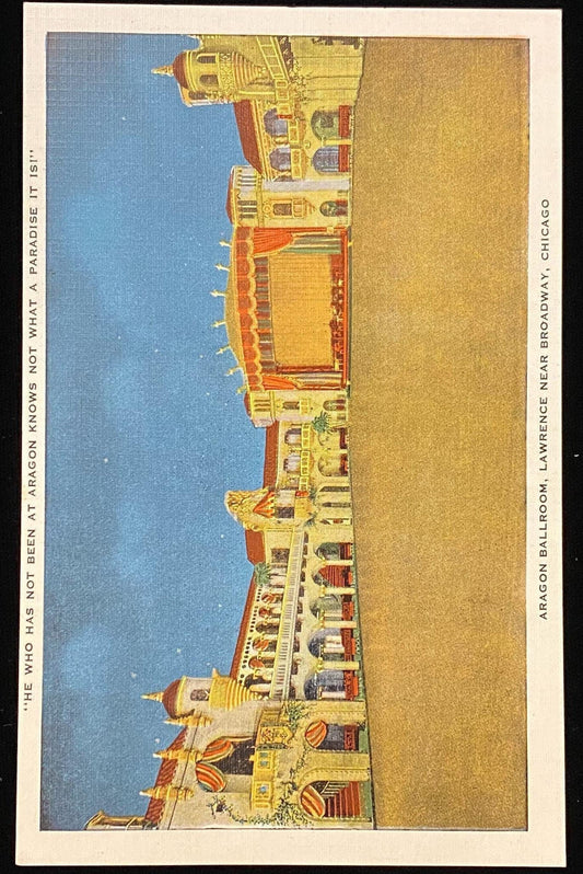 Aragon Ballroom, Lawrence Near Broadway, Chicago, Illinois - 1940s Linen Postcard