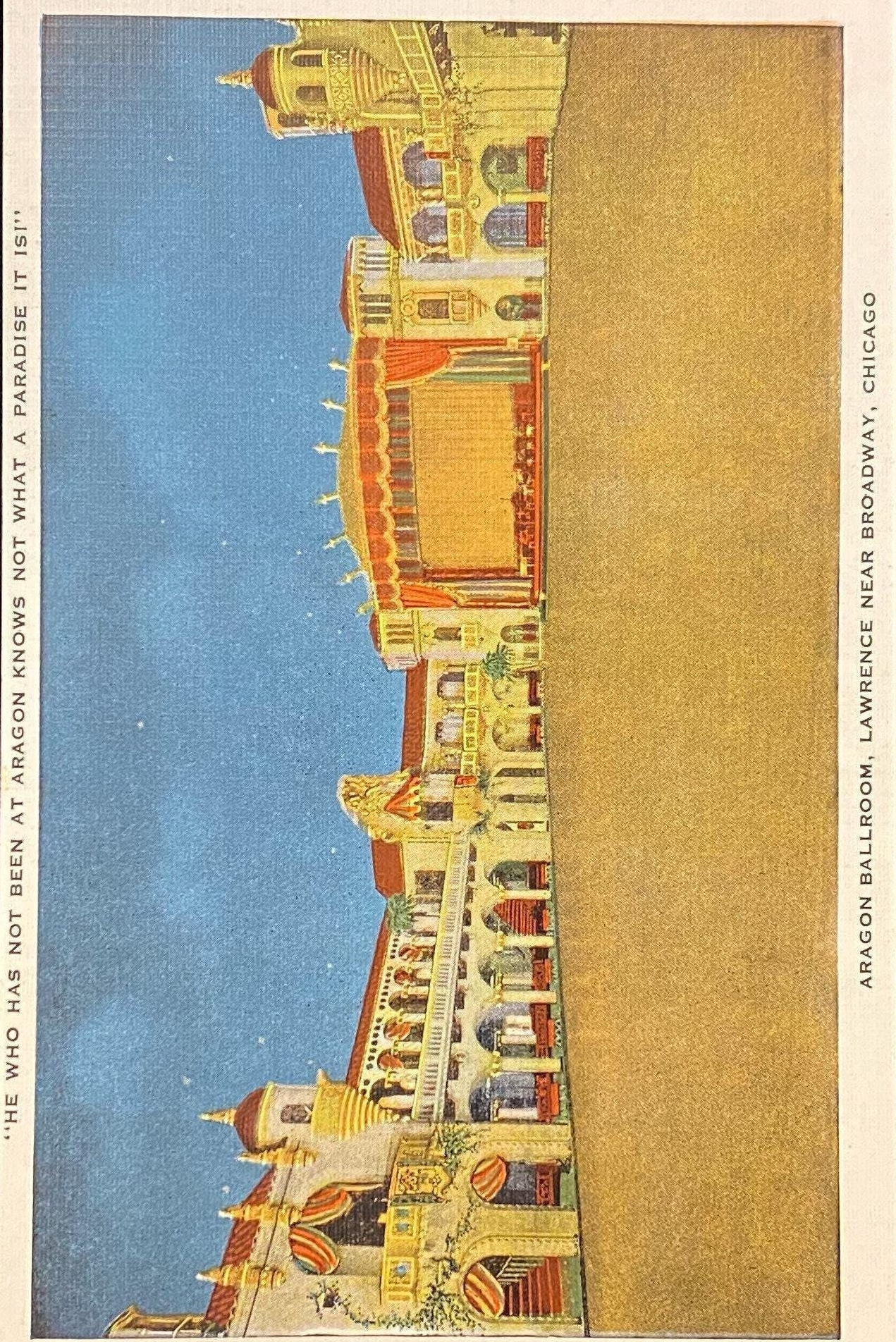 Aragon Ballroom, Lawrence Near Broadway, Chicago, Illinois - 1940s Linen Postcard