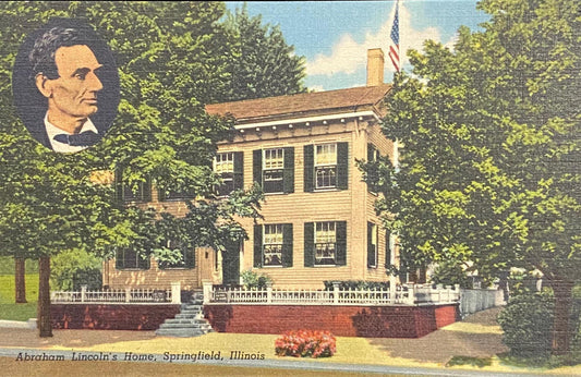 Abraham Lincoln's Home - Springfield, Illinois - 1948 Linen Postcard