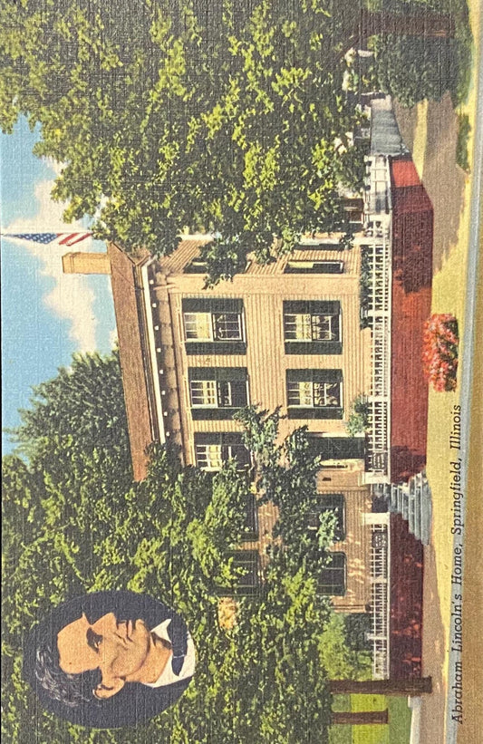 Abraham Lincoln's Home - Springfield, Illinois - 1948 Linen Postcard