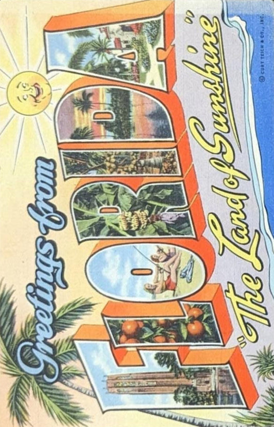 Greetings from Florida "The Land of Sunshine" - Digital Print Download