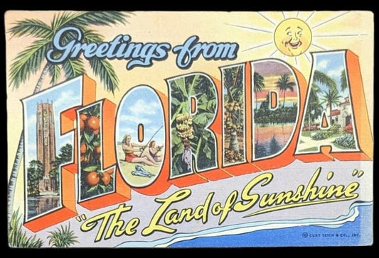 Greetings from Florida "The Land of Sunshine" - Digital Print Download