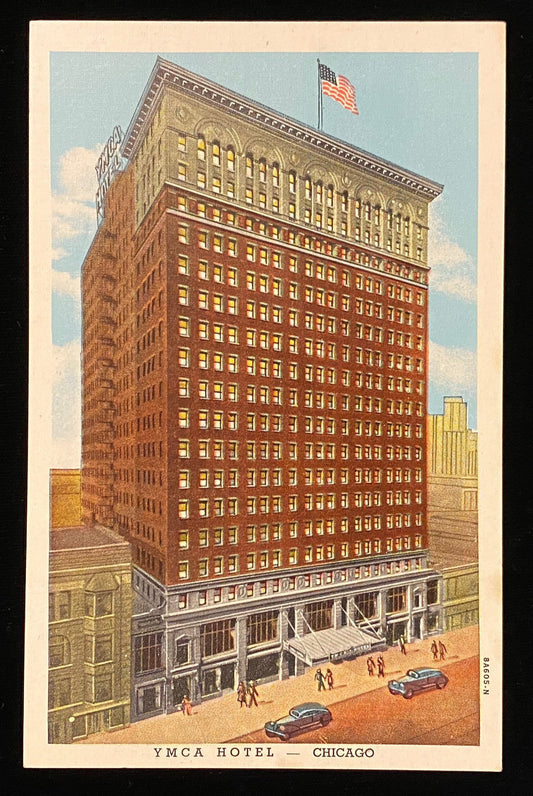 YMCA Hotel - Chicago - Linen Postcard