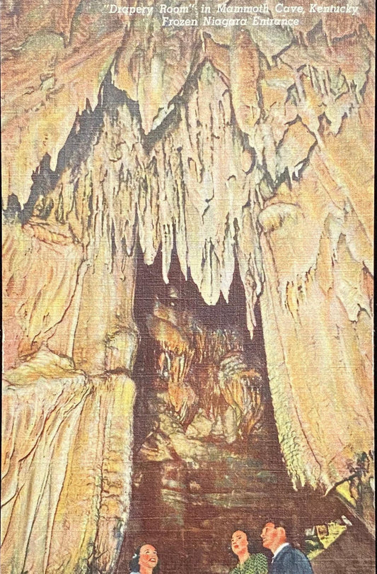 Drapery Room in Mammoth Cave - Kentucky - Frozen Niagara Entrance - 1939 Linen Postcard