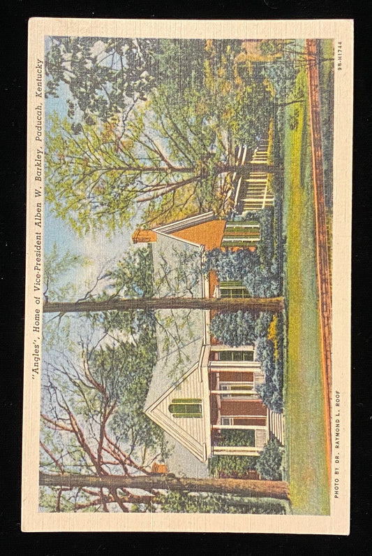 Angles - Home of Vice-President Alben W. Barkley - Paducah, Kentucky - 1940s Linen Postcard