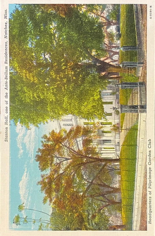 Stanton Hall - Ante-Bellum Residences - Natchez, Mississippi - 1940s Linen Postcard