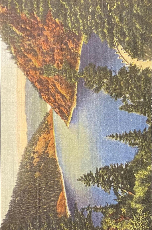 Eagle Nest Lake and Dam - New Mexico - 1939 Linen Postcard