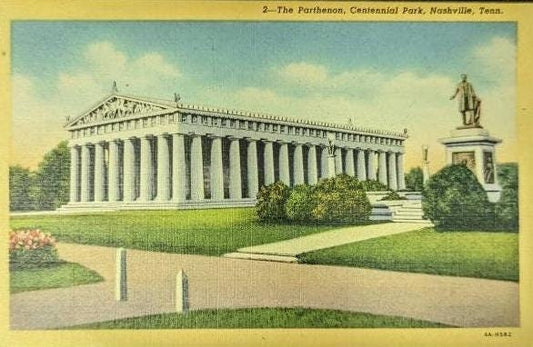 The Parthenon - Centennial Park - Nashville, Tennessee - 1940s Linen Postcard