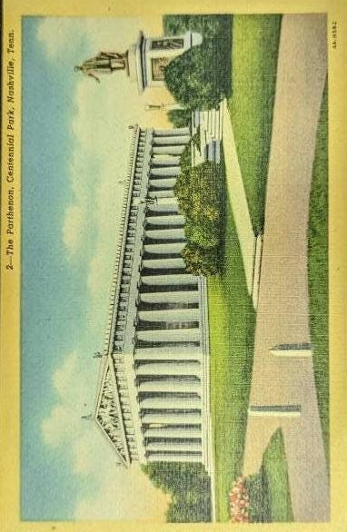The Parthenon - Centennial Park - Nashville, Tennessee - 1940s Linen Postcard