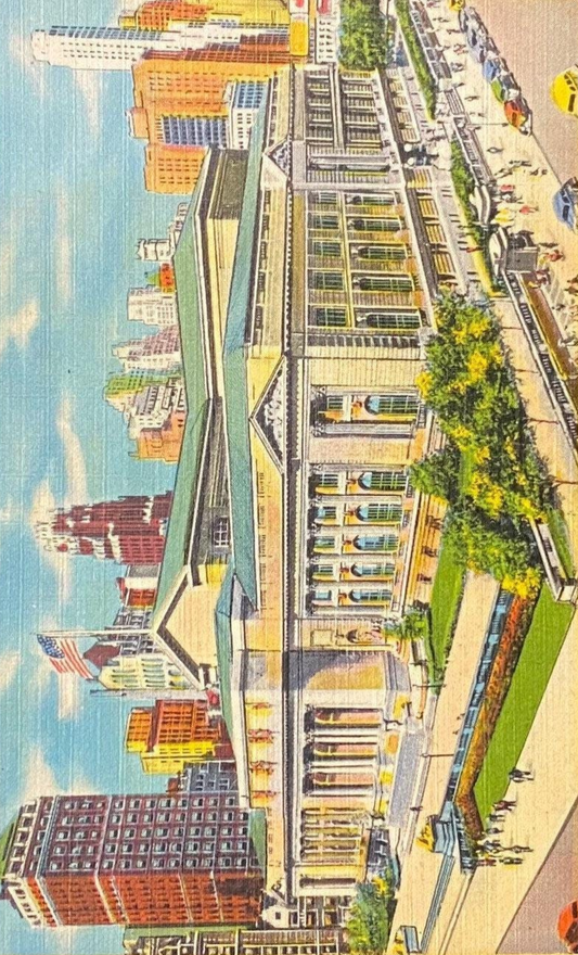 Public Library - New York City, New York - 1940s Linen Postcard