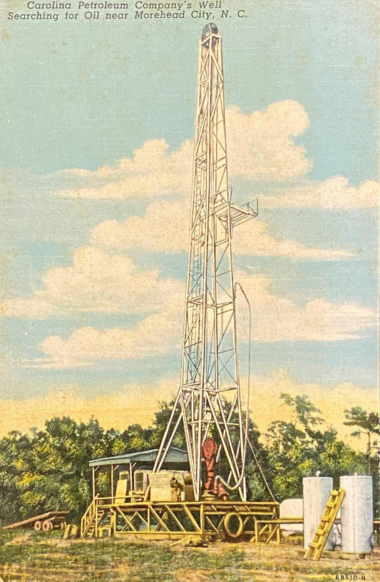 Carolina Petroleum Company's Well Searching for Oil - Morehead City, North Carolina - 1946 Linen Postcard