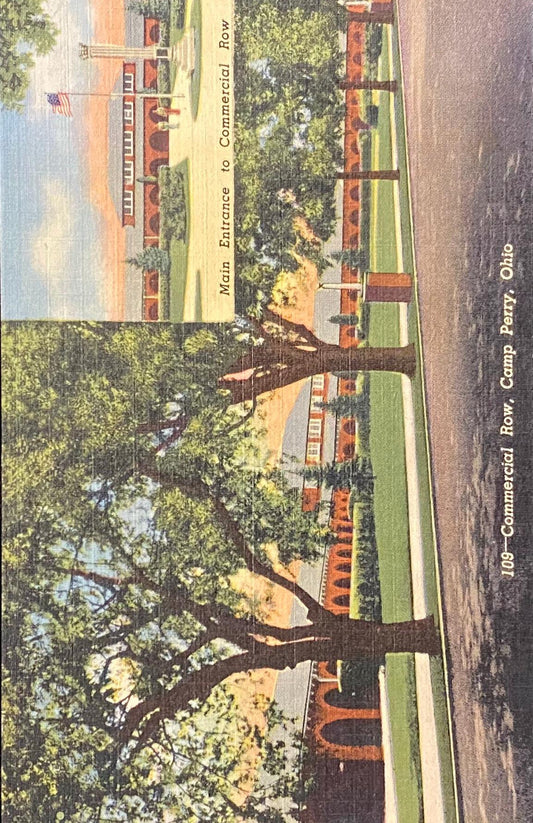 Commercial Row - Camp Perry, Ohio - 1953 Linen Postcard