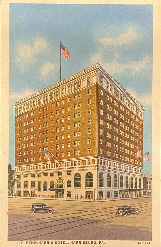 The Penn-Harris Hotel - Harrisburg, Pennsylvania - 1932 Linen Postcard