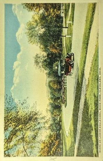 Scene on Lower Boulevard - Wade Park - Cleveland, Ohio - 1910s/1920s Postcard