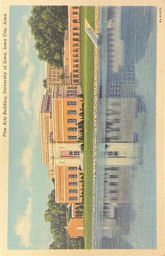 Fine Arts Building - University of Iowa - Iowa City, Iowa - 1938 Linen Postcard