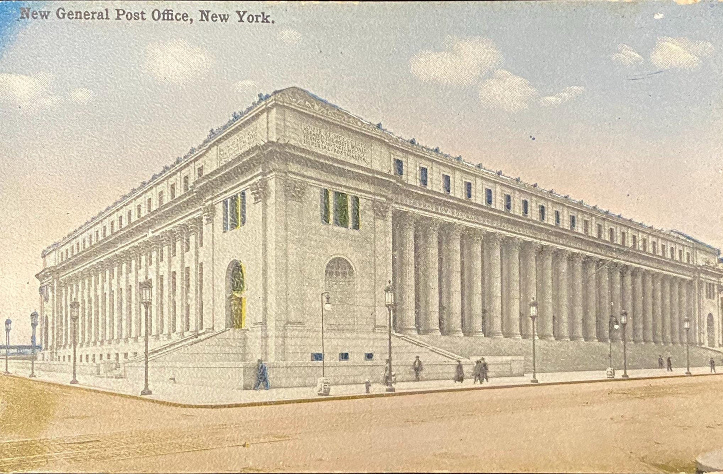 New General Post Office - New York - 1940s Linen Postcard
