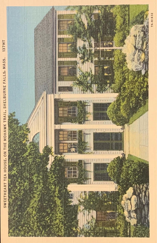 Sweetheart Tea House - Mohawk Trail - Shelburne Falls, Massachusetts - 1940s Linen Postcard
