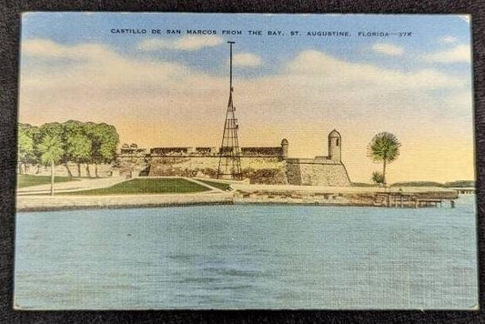 Castillo De San Marcos - St. Augustine, Florida - 1940s Linen Postcard
