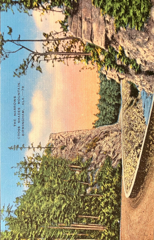 The Narrows - Cross Shades Mountain - Birmingham, Alabama - Vintage Postcard