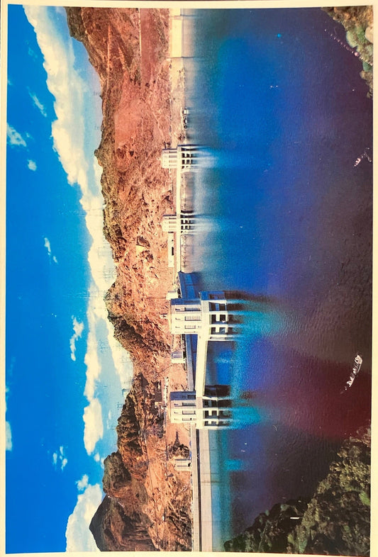 A View of the Hoover Dam from Arizona - Vintage Postcard