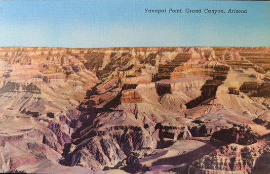 Yavapai Point - Grand Canyon - Arizona - 1940s Linen Postcard