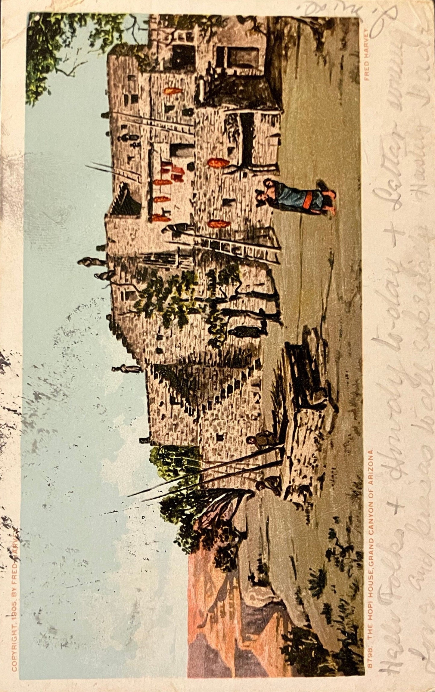 The Hopi House - Grand Canyon - Arizona - Copyright, 1905, by Fred Harvey. - Vintage Postcard