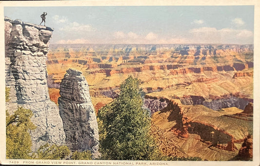 From Grand View Point - Grand Canyon National Park - Arizona - Vintage Postcard