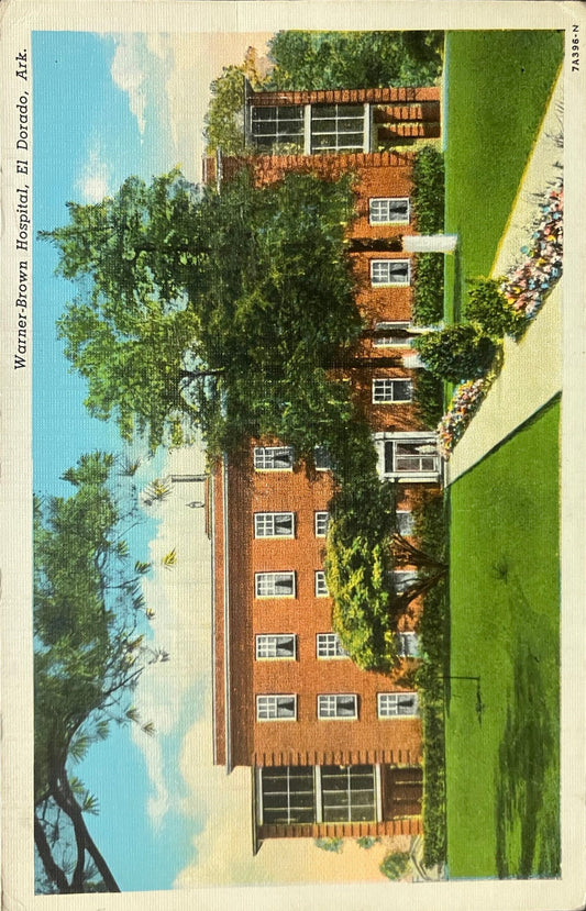 Warner-Brown Hospital - El Dorado, Arkansas - 1940s Linen Postcard