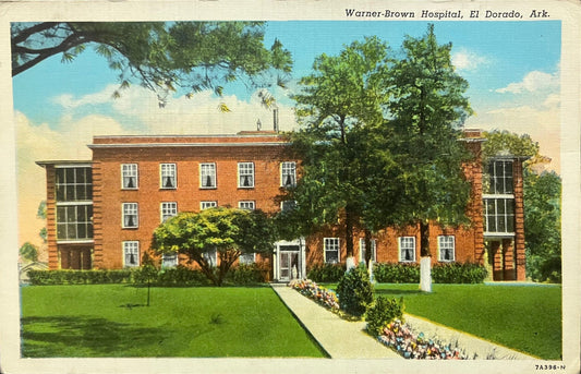 Warner-Brown Hospital - El Dorado, Arkansas - 1940s Linen Postcard