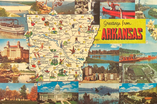 Greetings from Arkansas - 1970s Postcard