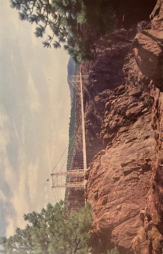 Royal Gorge Suspension Bridge - Colorado - Photo by F. Yockey - Vintage Postcard