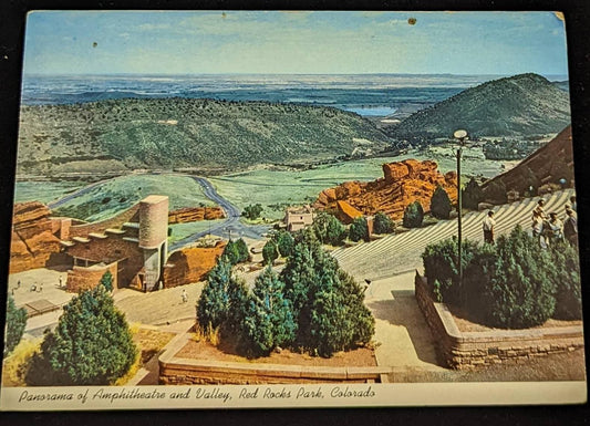 Panorama of Amphitheatre and Valley - Red Rocks Park, Colorado - 1936 Postcard