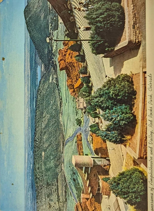 Panorama of Amphitheatre and Valley - Red Rocks Park, Colorado - 1936 Postcard