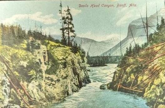 Devil's Head Canyon - Banff, Alberta, Canada - 1909 Postcard