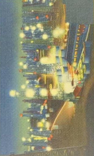 Oil Field in California - Linen Postcard 1930s/40s
