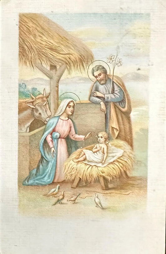 Madonna with Child - Linen Postcard