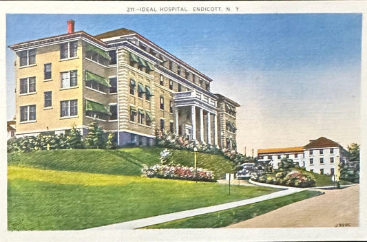 211 Ideal Hospital, Endicott, New York - Linen Postcard