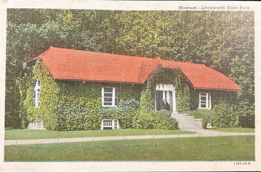 Museum- Letchworth State Park - New York - Vintage Linen Postcard